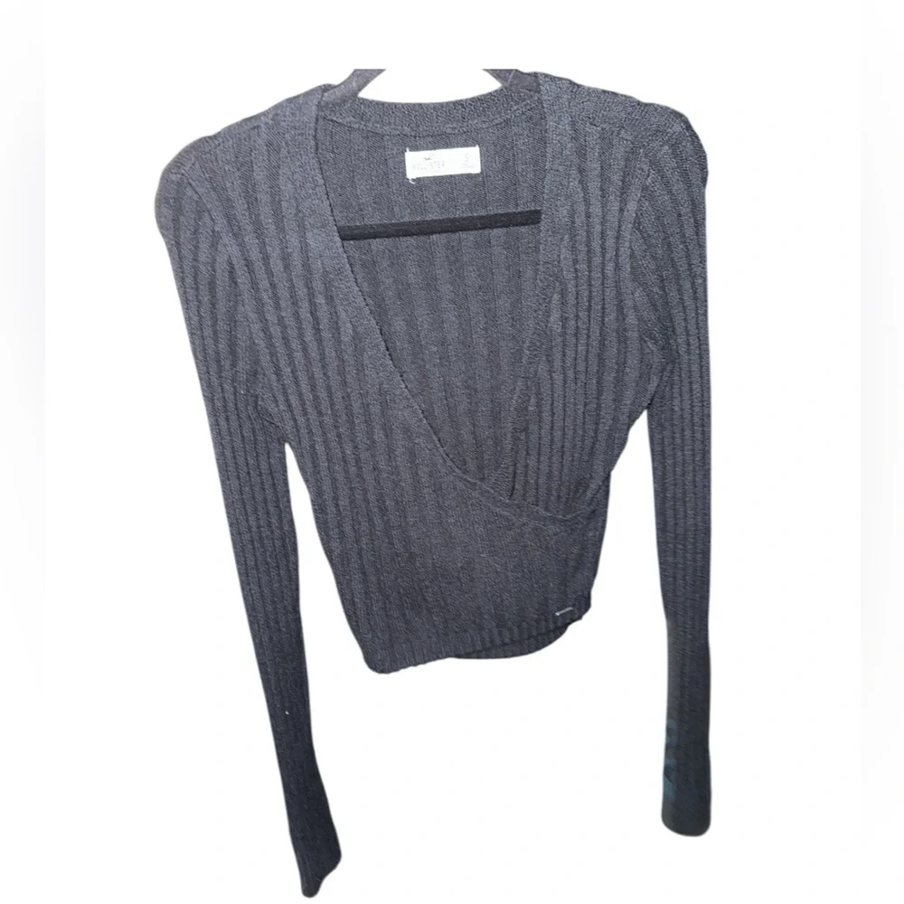 Hollister Charcoal V-Neck Sweater